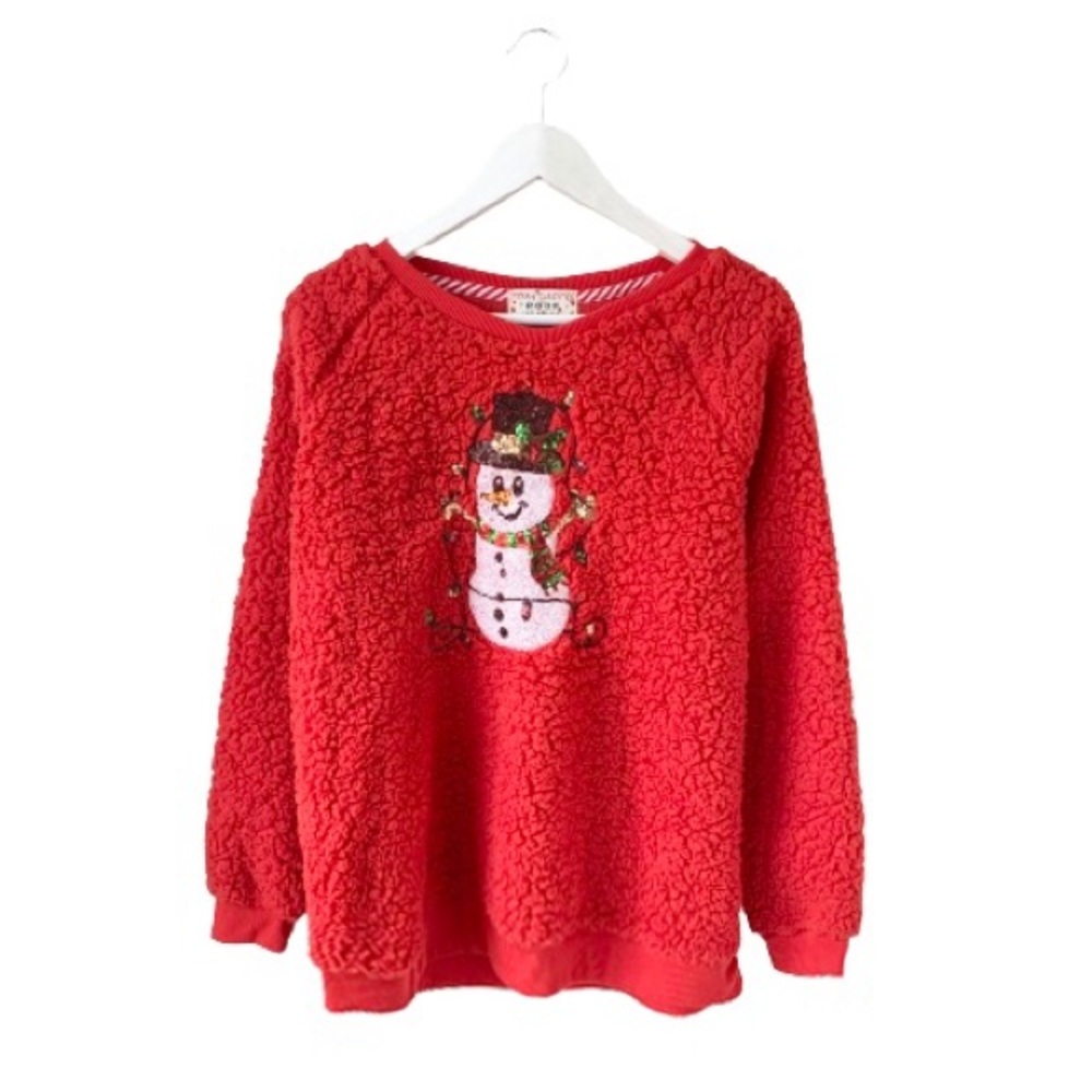 🌸New🌸 Poof New York Sherpa Pullover Large Red - Picture 6 of 7